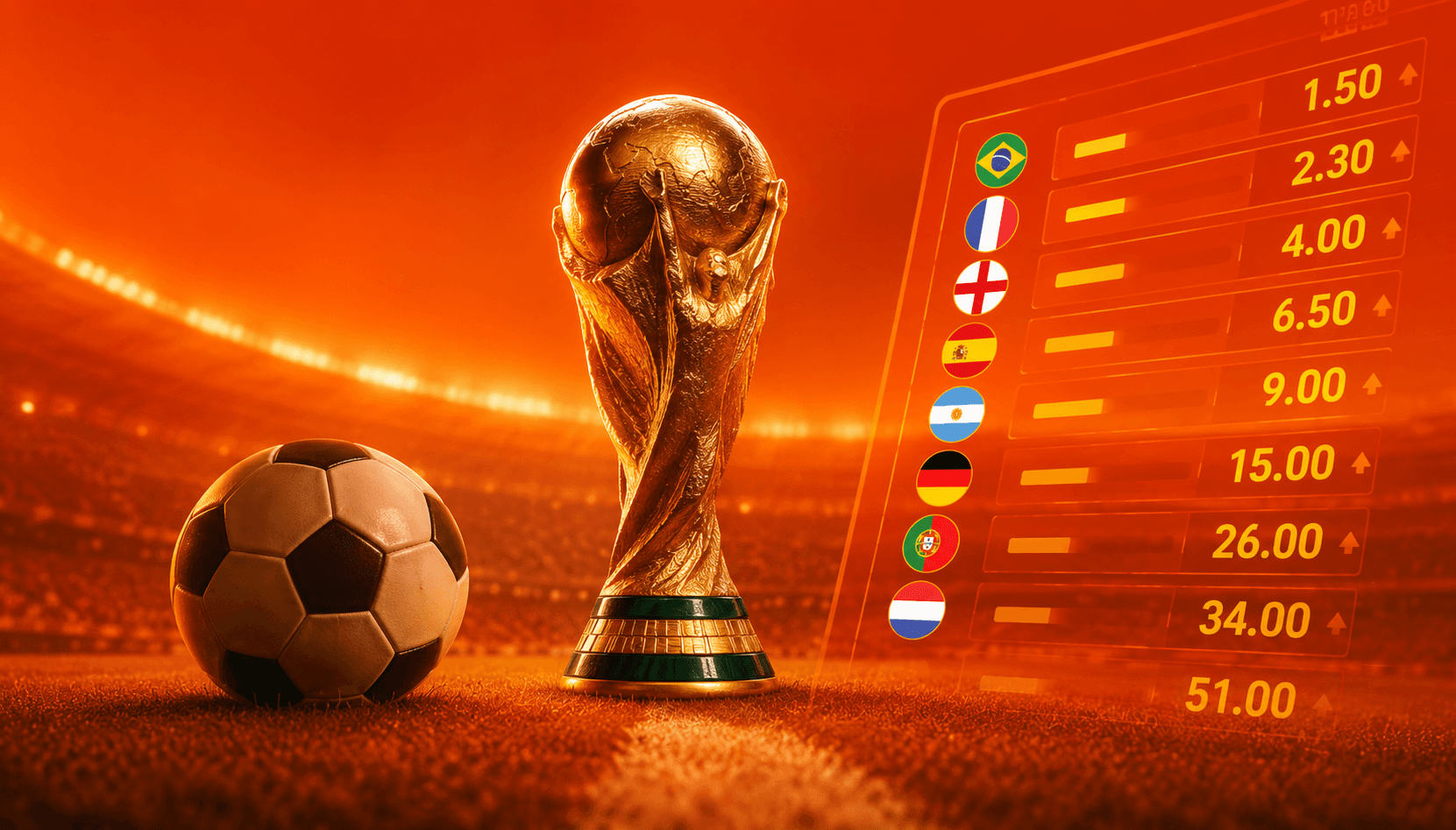 Odds do vencedor da Copa do Mundo 2026: favoritos, cotações e onde apostar